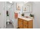 Updated bathroom with a vanity, toilet and shower/tub combo at 855 N Pennsylvania St # 407, Denver, CO 80203