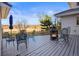 Cozy outdoor patio with wrought iron seating and a charming fire pit at 595 W Oak Hill Ln, Castle Rock, CO 80108