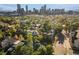 Scenic aerial view showcasing Denver city skyline and the residential neighborhood at 2358 N Ogden St # B, Denver, CO 80205