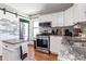 Updated kitchen features stainless steel appliances, granite countertops, and an island at 2358 N Ogden St # B, Denver, CO 80205