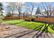 Large, private backyard featuring a well-maintained lawn surrounded by mature trees and wooden fencing at 6358 S Jackson St, Centennial, CO 80121