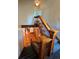 Beautifully crafted wood staircase with carpeted steps leading to upper floors at 1453 Vine St, Denver, CO 80206