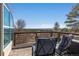 Deck with seating and mountain view at 7596 Rafter Rd, Franktown, CO 80116