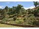 Landscaped backyard with terraced garden beds and a wood fence at 6227 Colorow Dr, Morrison, CO 80465
