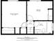 Detailed floor plan highlighting the bedrooms, bathroom, and hall layout with labeled dimensions at 17411 E Layton Dr, Aurora, CO 80015