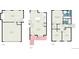Detailed floor plan showcasing the layout of the home with labeled rooms and dimensions on three levels at 5310 E Manchester Dr, Castle Rock, CO 80104