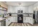 Updated kitchen with white cabinets, granite counters and stainless steel appliances at 20572 E Girard Dr, Aurora, CO 80013