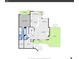 Floor plan of main level featuring a living room, dining area, kitchen and primary bedroom at 29857 Park Village Dr, Evergreen, CO 80439