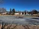 Frozen pond with wildlife, surrounded by residential buildings and a playground in the distance at 112 W Sterne Pkwy, Littleton, CO 80120