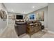 Inviting basement living area featuring stylish decor and modern amenities at 6470 Amur Ct, Castle Rock, CO 80108