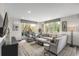 Bright living room with large windows and comfortable seating at 85 Rampart Way # 206, Denver, CO 80230