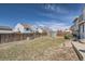 A spacious fenced backyard with a shed, offering privacy and outdoor living space at 5251 Altura St, Denver, CO 80239