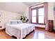 Cozy bedroom with a queen-size bed and hardwood floors at 1563 High St, Denver, CO 80218