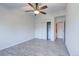 Bedroom with ceiling fan and double closet at 3082 S Wheeling Way # 408, Aurora, CO 80014