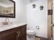 Cozy bathroom featuring a vanity, toilet, and shower at 11538 E Highline Pl, Aurora, CO 80010