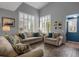 Bright living room with vaulted ceilings, large windows, and stylish furnishings at 6476 Silver Mesa Dr # A, Highlands Ranch, CO 80130