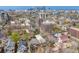 Aerial view of the neighborhood with a view of the Denver skyline in the background at 1349 Race St # 5, Denver, CO 80206