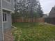 The backyard features a wood fence, some trees, and lots of green space at 2358 Dogwood Cir, Louisville, CO 80027
