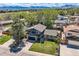 Stunning aerial view of a home nestled among mature trees, showcasing its well-maintained lawn at 1977 S Urban St, Lakewood, CO 80228