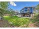 Expansive backyard featuring a well-maintained lawn, mature trees, and a covered patio for outdoor enjoyment at 1977 S Urban St, Lakewood, CO 80228