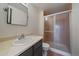 This bathroom features a single sink vanity and a glass-enclosed shower at 700 N Washington St, Denver, CO 80203