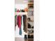 Well-organized closet with ample shelving and hanging space for clothes and accessories at 1133 14Th St # 2720, Denver, CO 80202