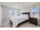 Bright bedroom with large windows, plush carpeting, and a classic wood frame bed at 6172 N Liverpool St, Aurora, CO 80019