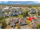 Community aerial view shows location, parking and neighboring streets at 12406 E Pacific Cir # D, Aurora, CO 80014