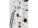 Close-up of built-in shelving, showcasing decorative items and a rustic wooden ladder at 7811 E 123Rd Ave, Thornton, CO 80602