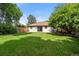 Spacious backyard with mature trees and well-maintained lawn at 1045 Locust St, Denver, CO 80220