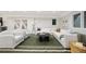 Comfortable living room features plush white sofa, cozy armchairs and a stylish green rug at 1 Greenridge Rd, Greenwood Village, CO 80111