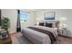 Stylishly furnished bedroom offering a cozy retreat with a plush bed and accent rug for comfort at 16500 Timber Cove St, Hudson, CO 80642