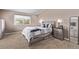 Neutral bedroom with queen bed, wood nightstands, and carpet flooring at 6062 S Newport St, Centennial, CO 80111