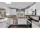 Updated kitchen with white cabinets, granite countertops, and stainless appliances at 6062 S Newport St, Centennial, CO 80111