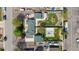 Birds-eye view of a home with a large yard featuring a patio, a firepit, sheds and boat storage at 6245 W 53Rd Ave, Arvada, CO 80002