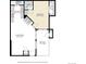 A detailed floorplan showing the layout of the unit, including dimensions of each room and balcony at 1820 Newland Ct # 213, Lakewood, CO 80214