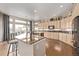 Bright kitchen with large island, stainless appliances and an eat-in dining area at 228 Emerald Ct, Castle Rock, CO 80104