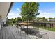 Back deck with a modern dining set, providing an ideal outdoor dining space with relaxing backyard views at 1153 S Biscay St, Aurora, CO 80017