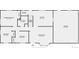 Layout of the house with 3 bedrooms, 1 bath, living room, kitchen and garage at 8258 Cherokee St, Denver, CO 80221