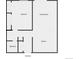 Simple floor plan layout showing the location of the bedroom, bathroom, Gathering room, kitchen and entrance at 1302 S Parker Rd # 229, Denver, CO 80231