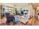 Bright and airy living room with hardwood floors, large windows, and a cozy fireplace at 11070 Meade Ct, Westminster, CO 80031