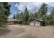 Charming home features stone accents and a two-car garage, nestled among mature trees for added privacy at 28858 Richmond Hill Rd, Conifer, CO 80433