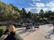 Stamped concrete patio area perfect for outdoor dining and entertaining at 3080 Big Bear Dr, Sedalia, CO 80135