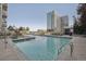 Refreshing rooftop pool with surrounding lounge chairs at 1700 Bassett St # 1008, Denver, CO 80202