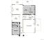 Detailed first-floor plan featuring open-concept living, kitchen, flex room, bedroom, and two-car garage at 2680 Simpson Ln, Erie, CO 80026