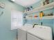 Functional laundry room with modern washer and dryer and lots of storage at 8040 W 78Th Cir, Arvada, CO 80005