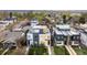 Modern townhomes feature contemporary architectural designs with well-maintained lawns and landscape at 2685 S Acoma St, Denver, CO 80223