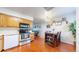 Cozy kitchen with a dining area and modern appliances at 821 Clarkson Ct, Denver, CO 80229