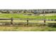 Backyard with a wooden fence and views of the golf course and surrounding neighborhood at 23427 Song Bird Hills Pl, Parker, CO 80138
