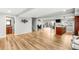 Spacious finished basement offering a stylish bar, neutral color palette, and access to additional living spaces at 23427 Song Bird Hills Pl, Parker, CO 80138